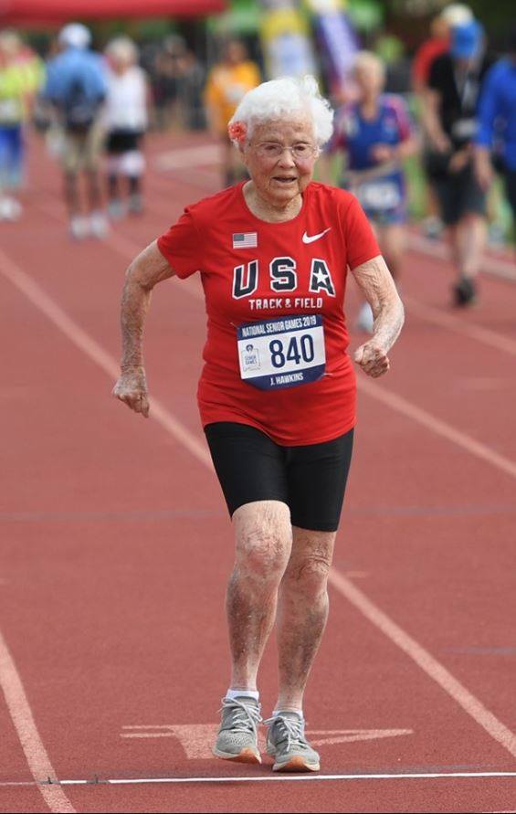 Julia Hawkins lights up National Senior Games! USATF Masters