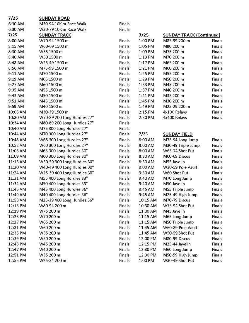 Usatf Masters Outdoor T&f Nationals Final Schedule – Usatf Masters